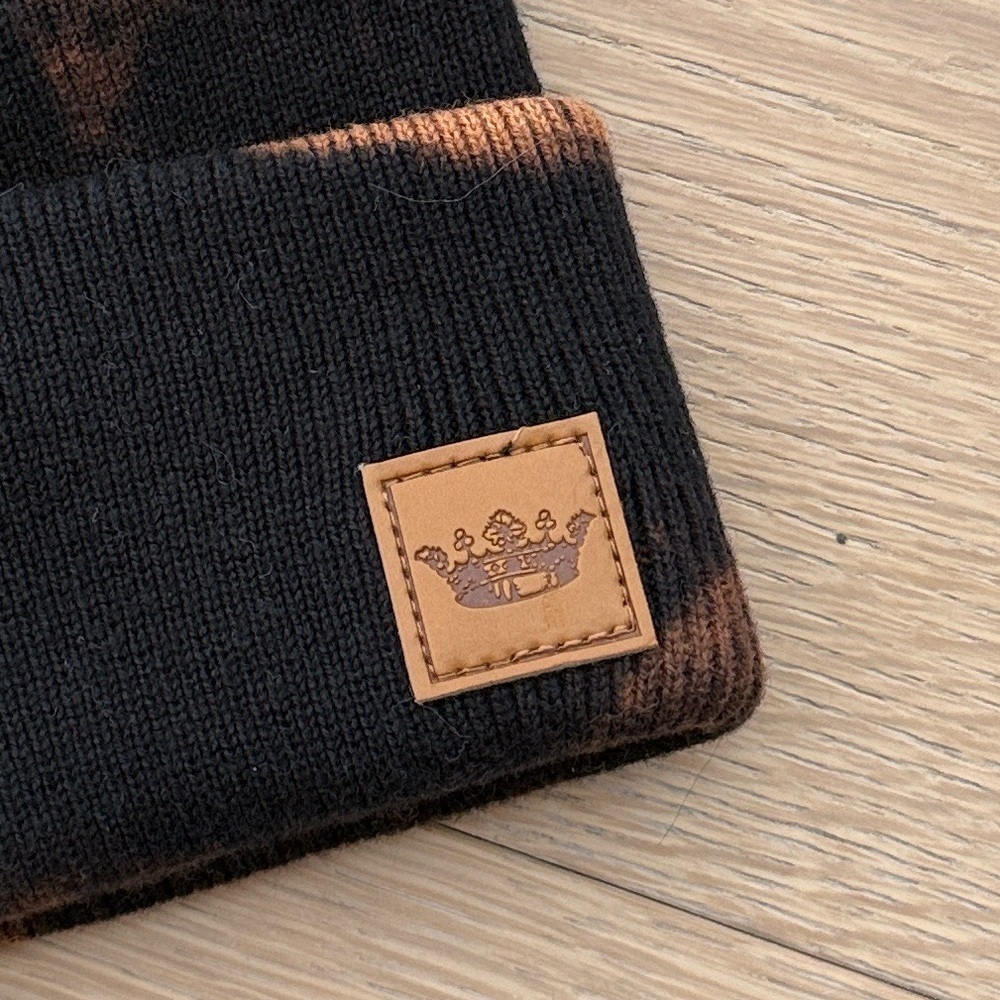 PANACHE Beanie Tie Dye Knit Hat with Pom Pom - Picture 8 of 10